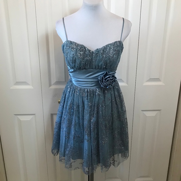 B. Smart Dresses & Skirts - B. Smart Pewter & Silver Metallic Cocktail Dress 3